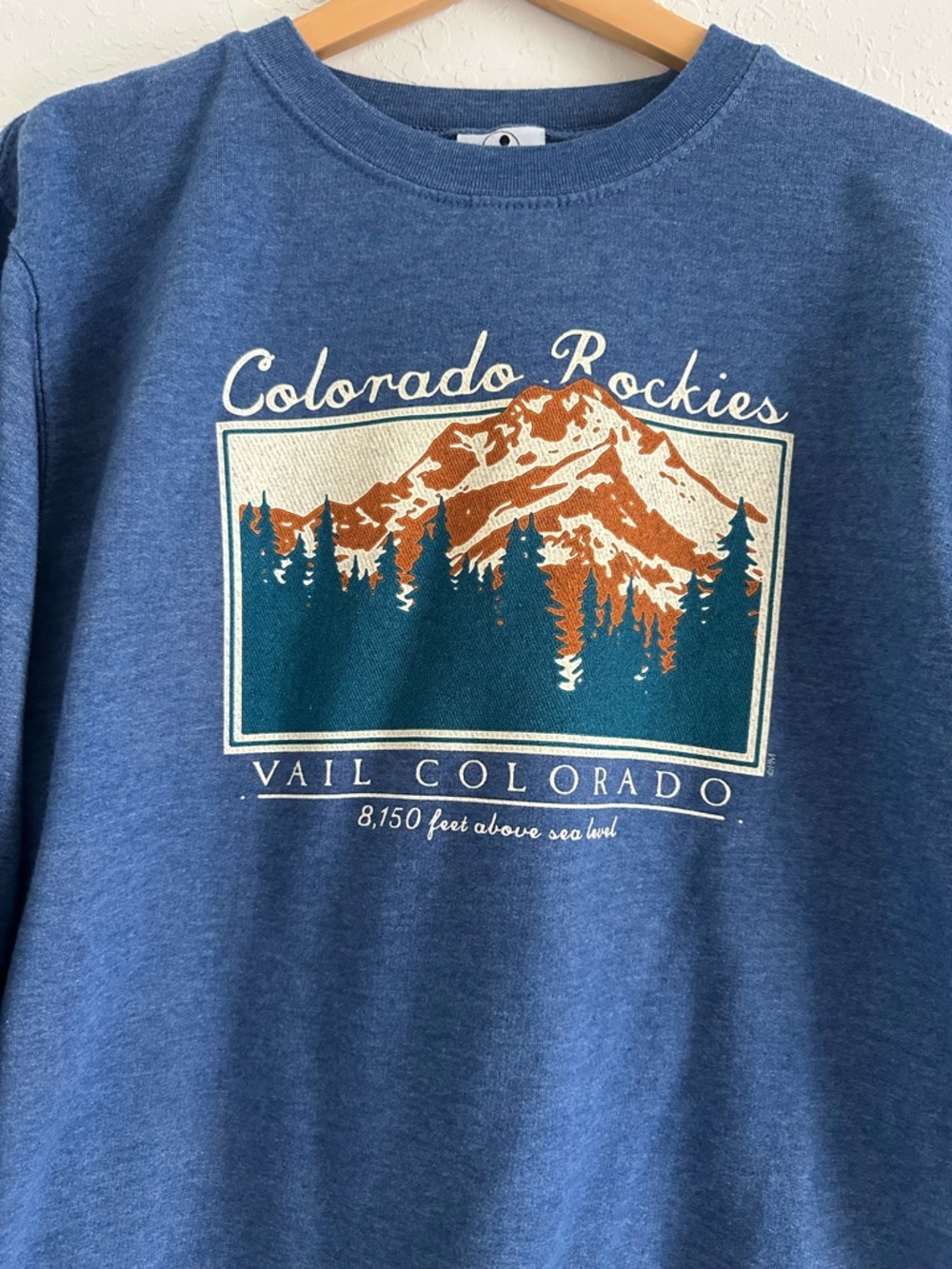 Colorado Rockies Vail Graphic Crewneck Sweatshirt - Blue - Picture 2 of 3
